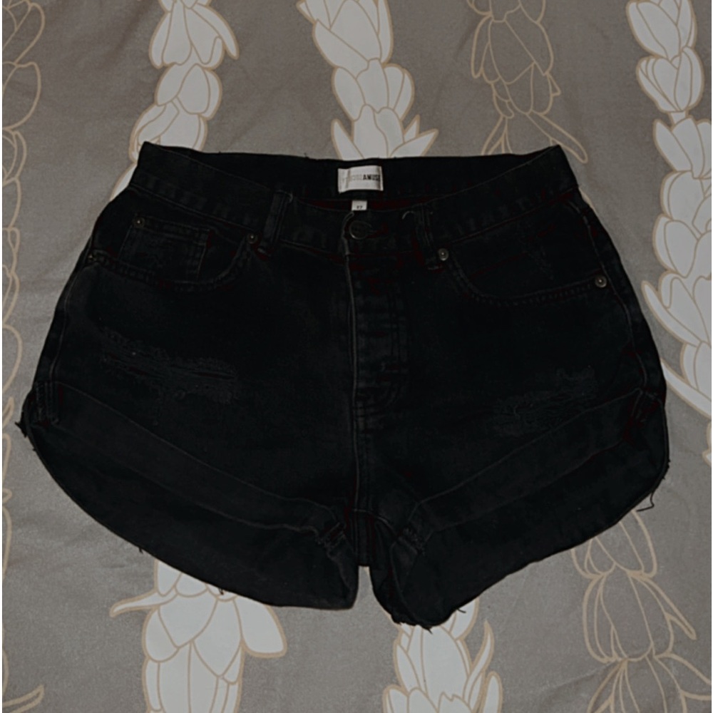 Society Amuse Black Denim Shorts